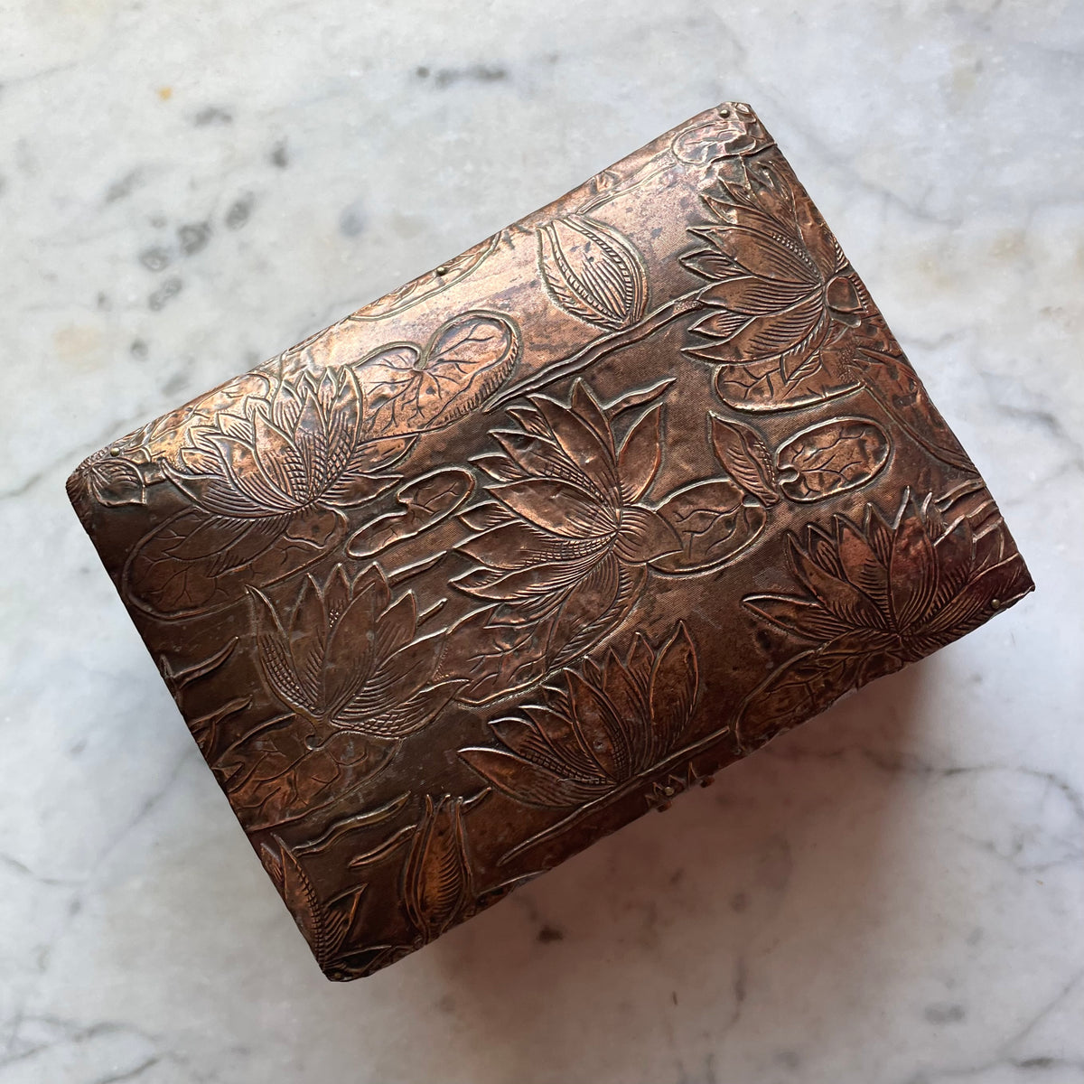 Victorian Sewing Box with Lotus Motif