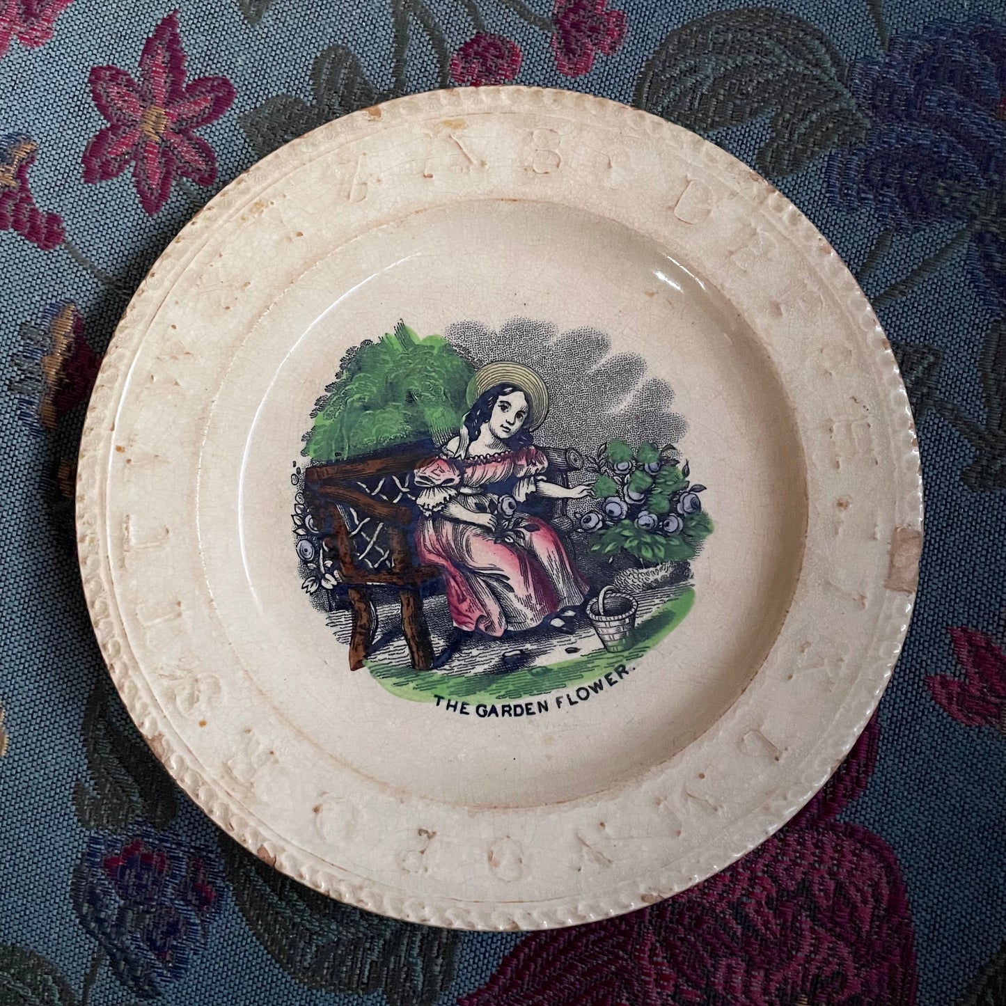Antique Child’s Plate | The Garden Flower