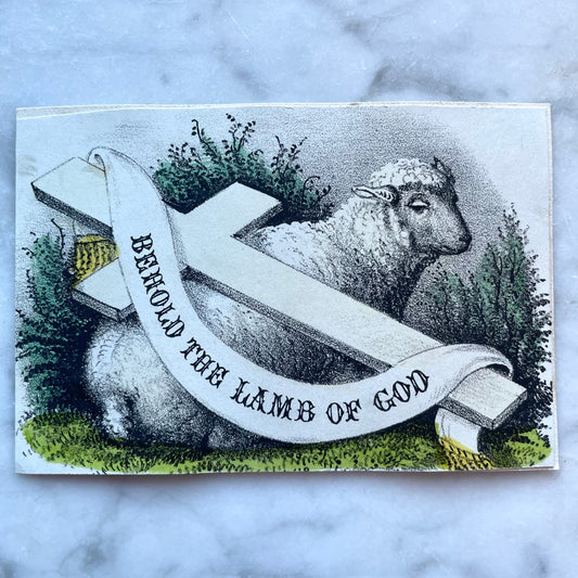 Victorian Holy Card | Behold the Lamb of God