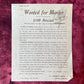 Wanted for Murder | Antique Wanted Poster | 1915