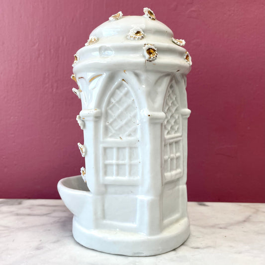 Victorian Porcelain Shrine Shaped Holy Water Font