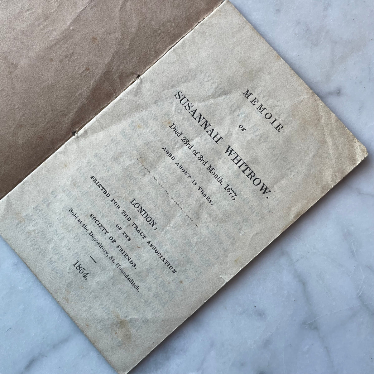 Memoir of Susannah Whitrow | Mourning Chapbook | 1856