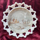 Winter Scene | Victorian Painted Milk Glass Plate