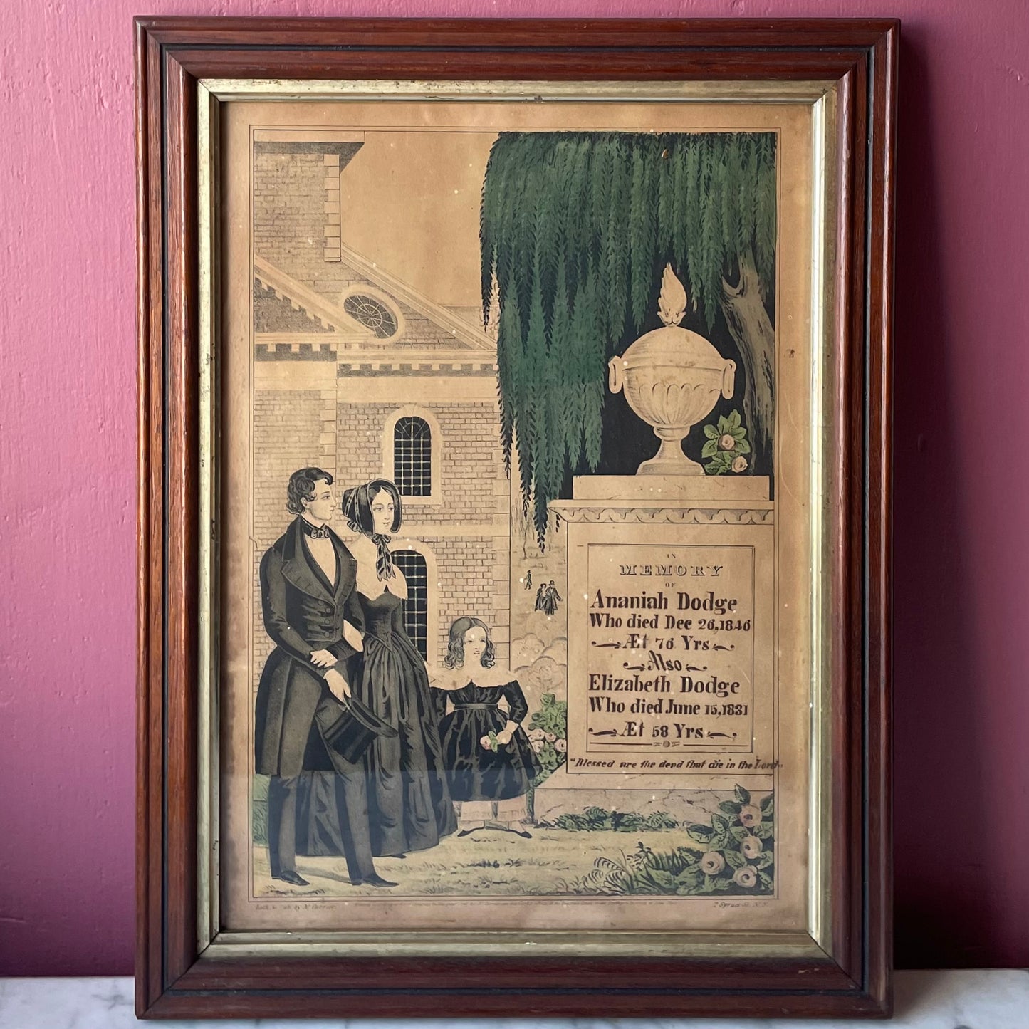 Victorian Mourning Print | Currier & Ives | 1846