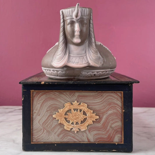 Antique Schafer & Vater Pink Jasperware Sphinx Vessel | Egyptian Revival