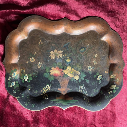 Early Victorian Floral Tole Tray