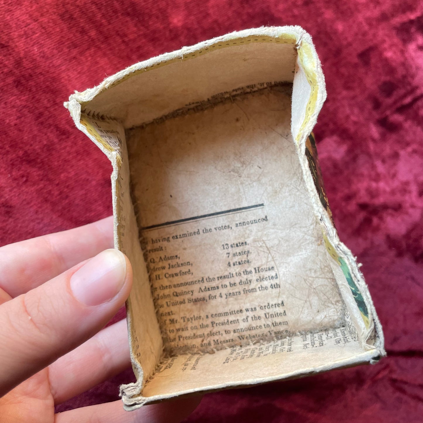 Antique Miniature Wallpaper Box with Locks of Hair | 1825