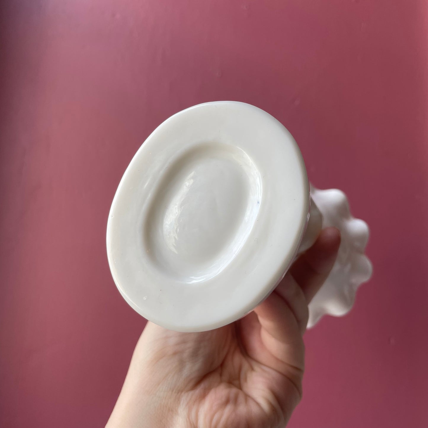 Victorian Milk Glass Hand Vase