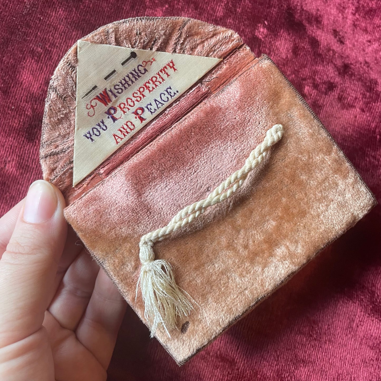 Victorian Pink Velvet Needle Case