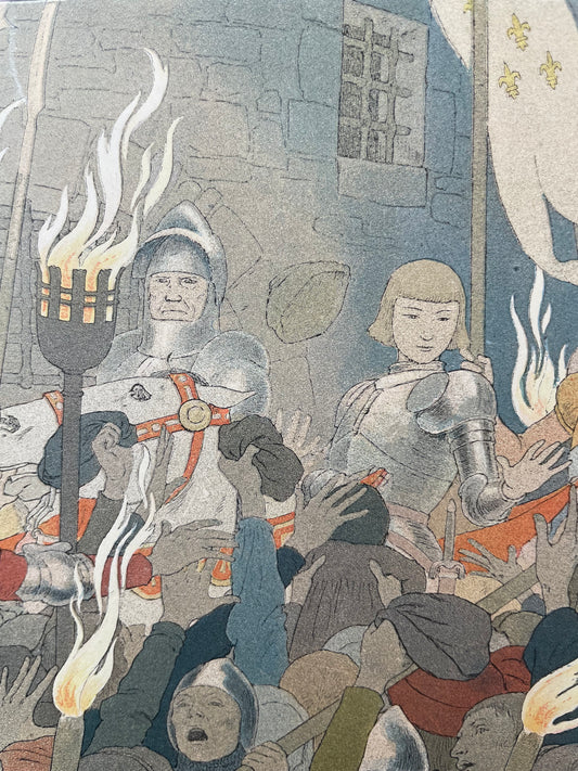 Jeanne d’Arc Antique Print | Double Sided | M. Boutet de Monvel
