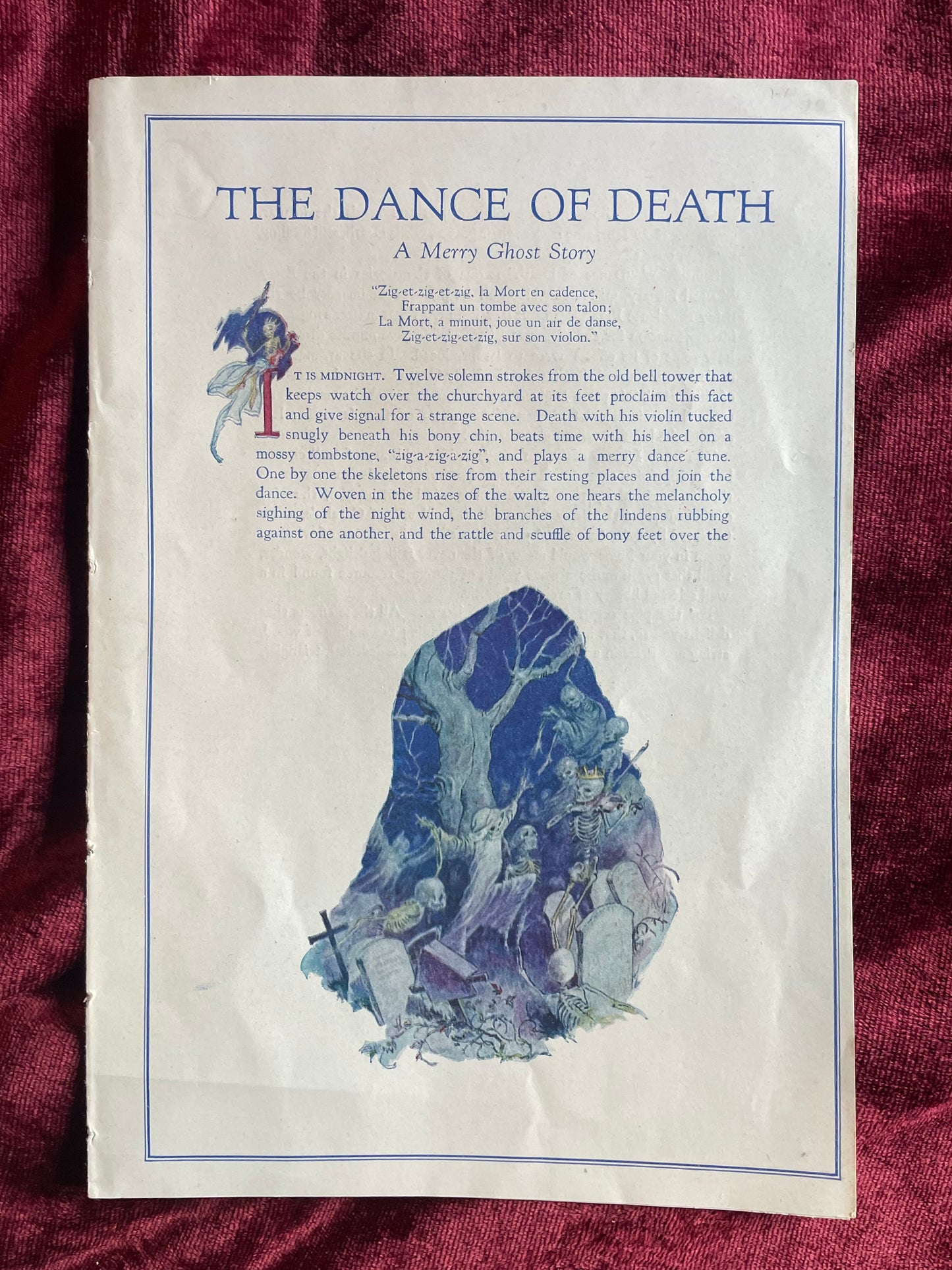 La Danse Macabre | Antique Estey Organ Ad | Halloween Collectible