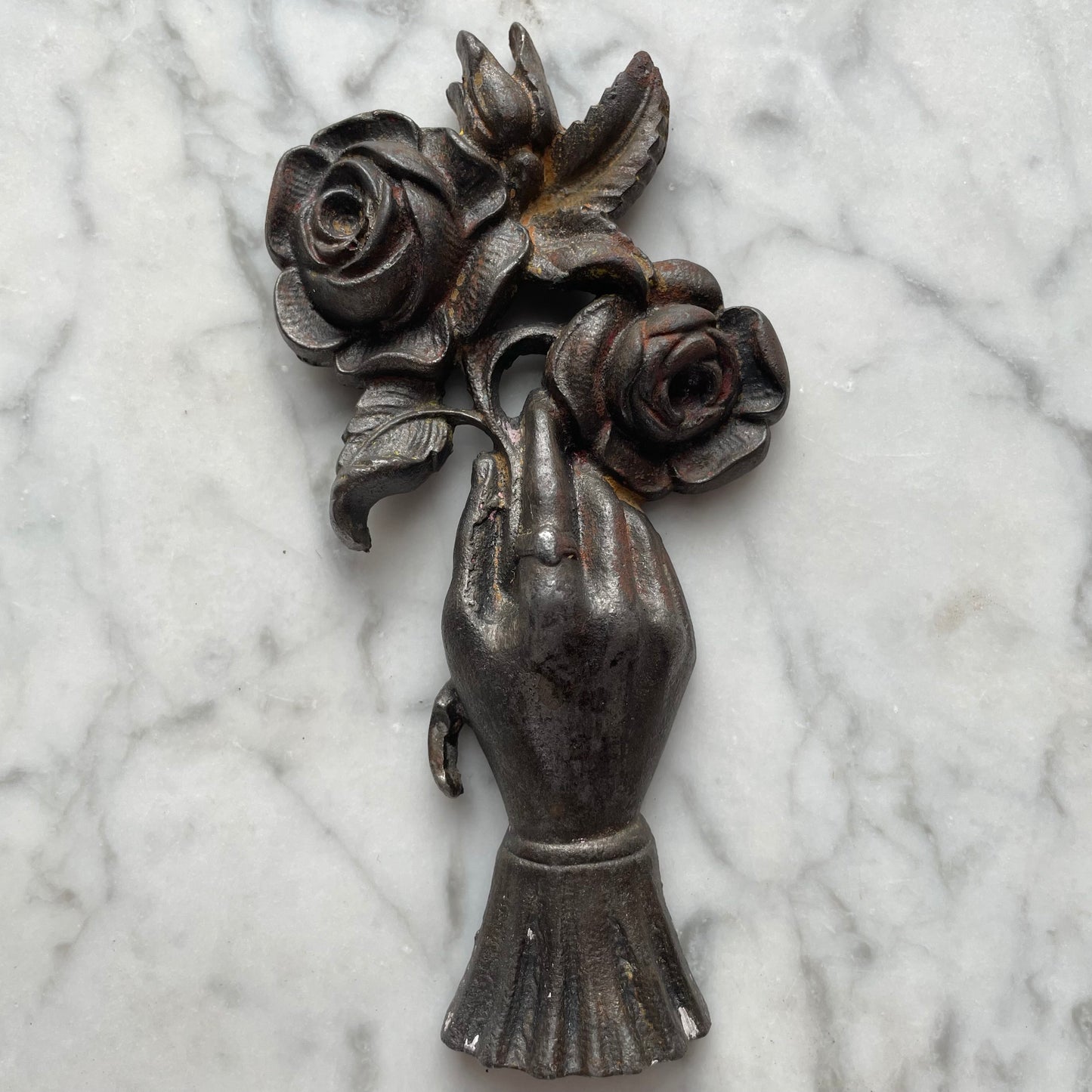 Victorian Cast Iron Hand with Roses