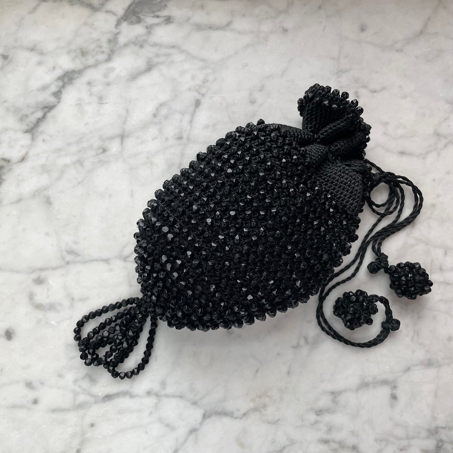 Victorian Mourning Purse with Jet Beads