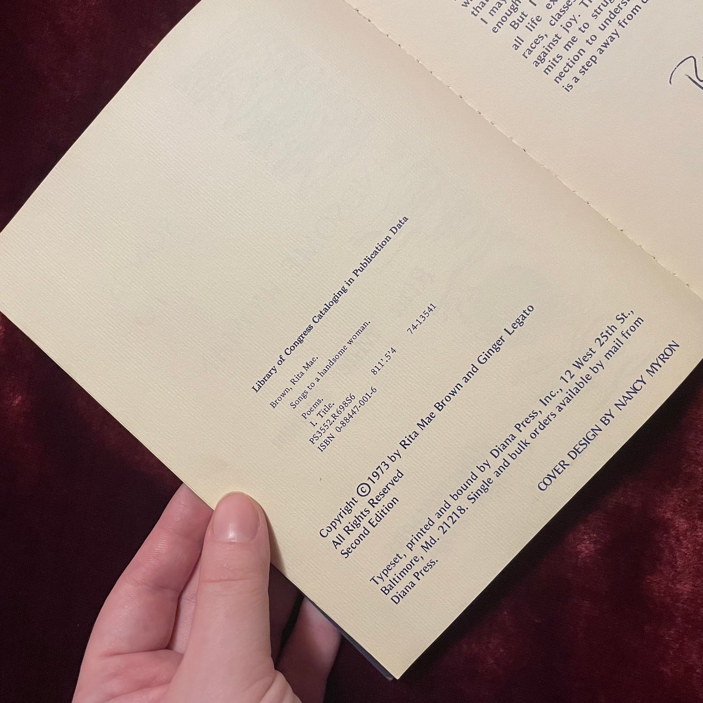 Songs to a Handsome Woman | Rita Mae Brown | 1973