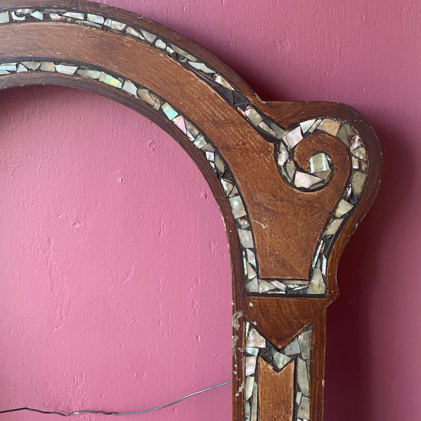 Antique Art Nouveau Pearl Inlaid Frame