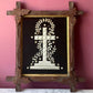 Victorian Lace Paper Cross on Velvet