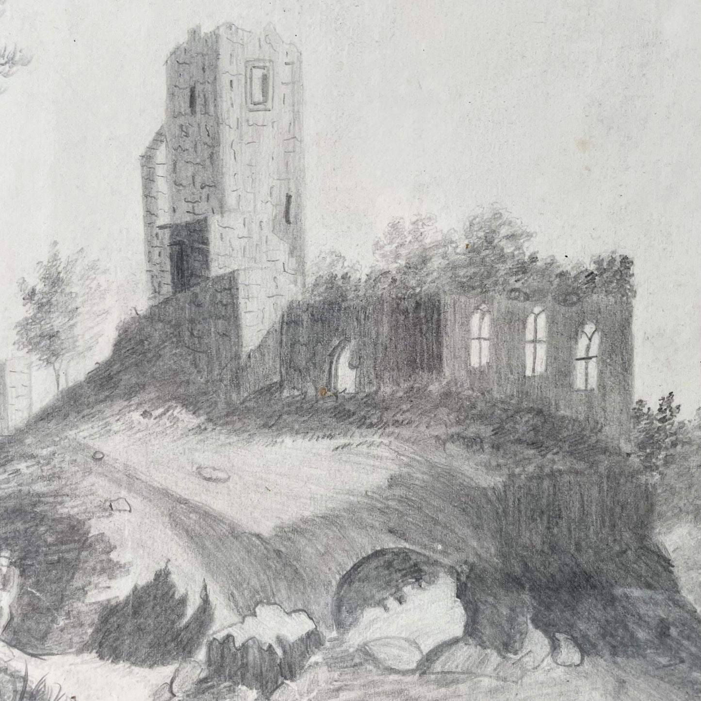 Victorian Framed Castle Sketch