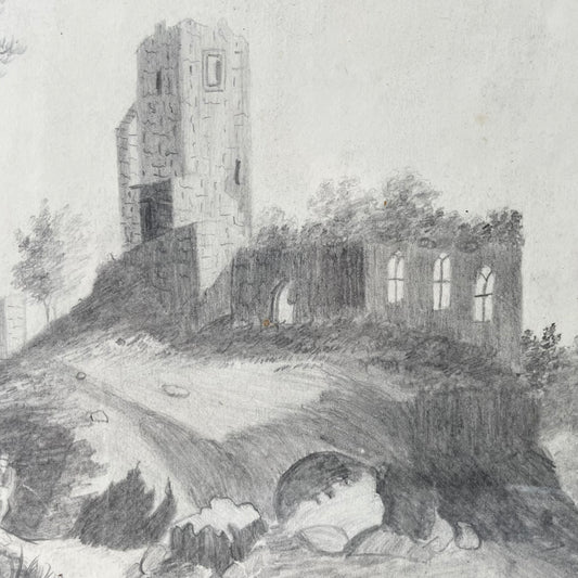 Victorian Framed Castle Sketch