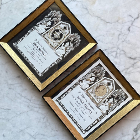 Victorian Mourning Die Cut Framed Prints | Skipper Family, 1870s
