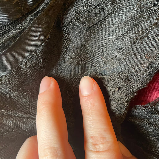 Victorian Black Lace and Watered Silk Top