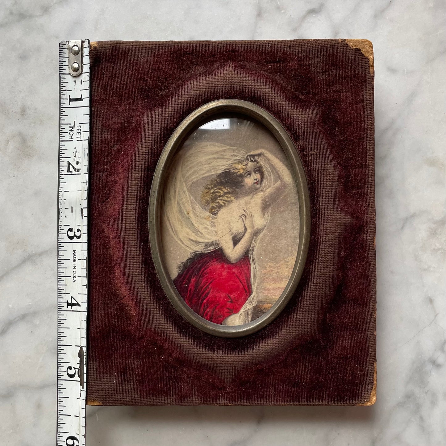 “Morning” | Victorian Goddess Engraving in Velvet Frame