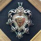 Antique Sterling Silver Sacred Heart in Original Frame | Grazia Ricevuta