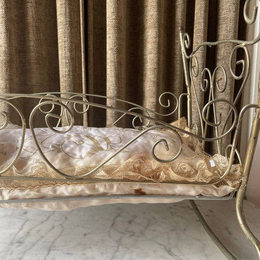 Vintage Brass Doll Bed