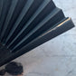 Victorian Black Silk Mourning Fan