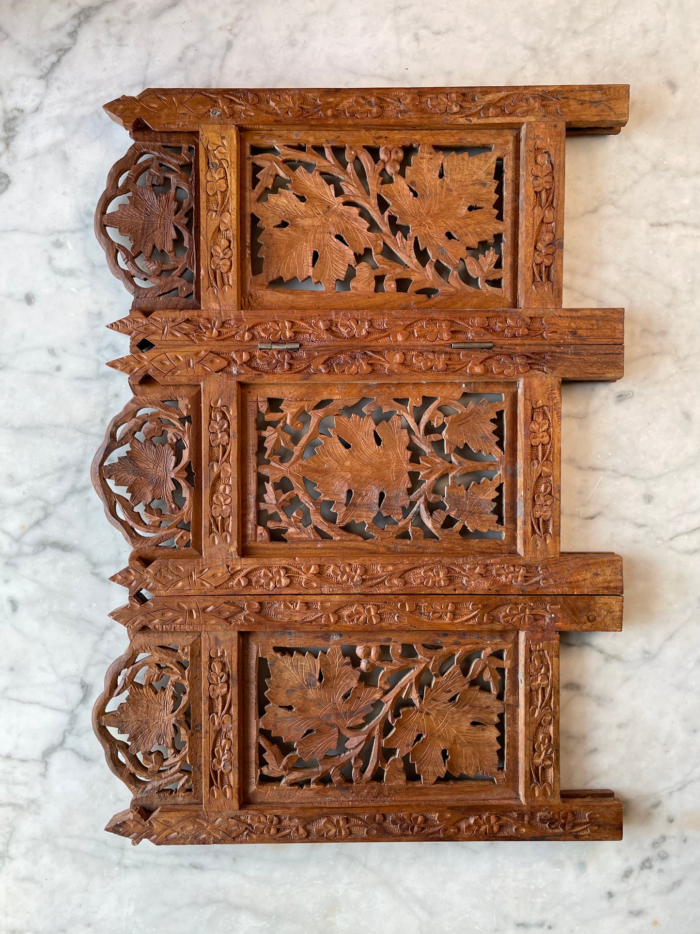Vintage Carved Wood Indian Screen