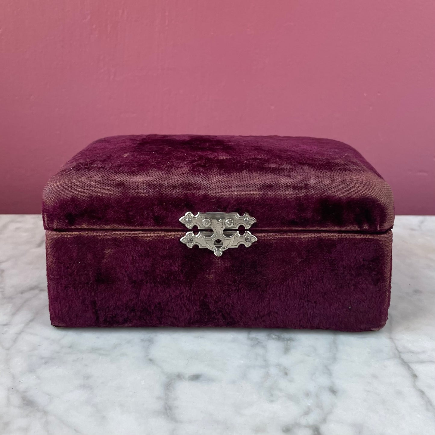Victorian Purple Velvet Sewing Box