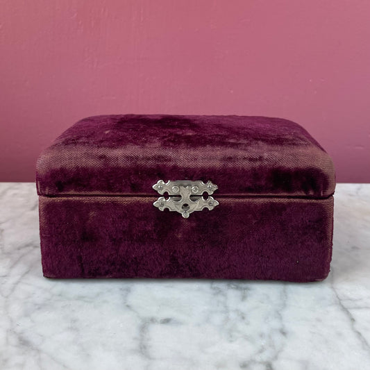 Victorian Purple Velvet Sewing Box