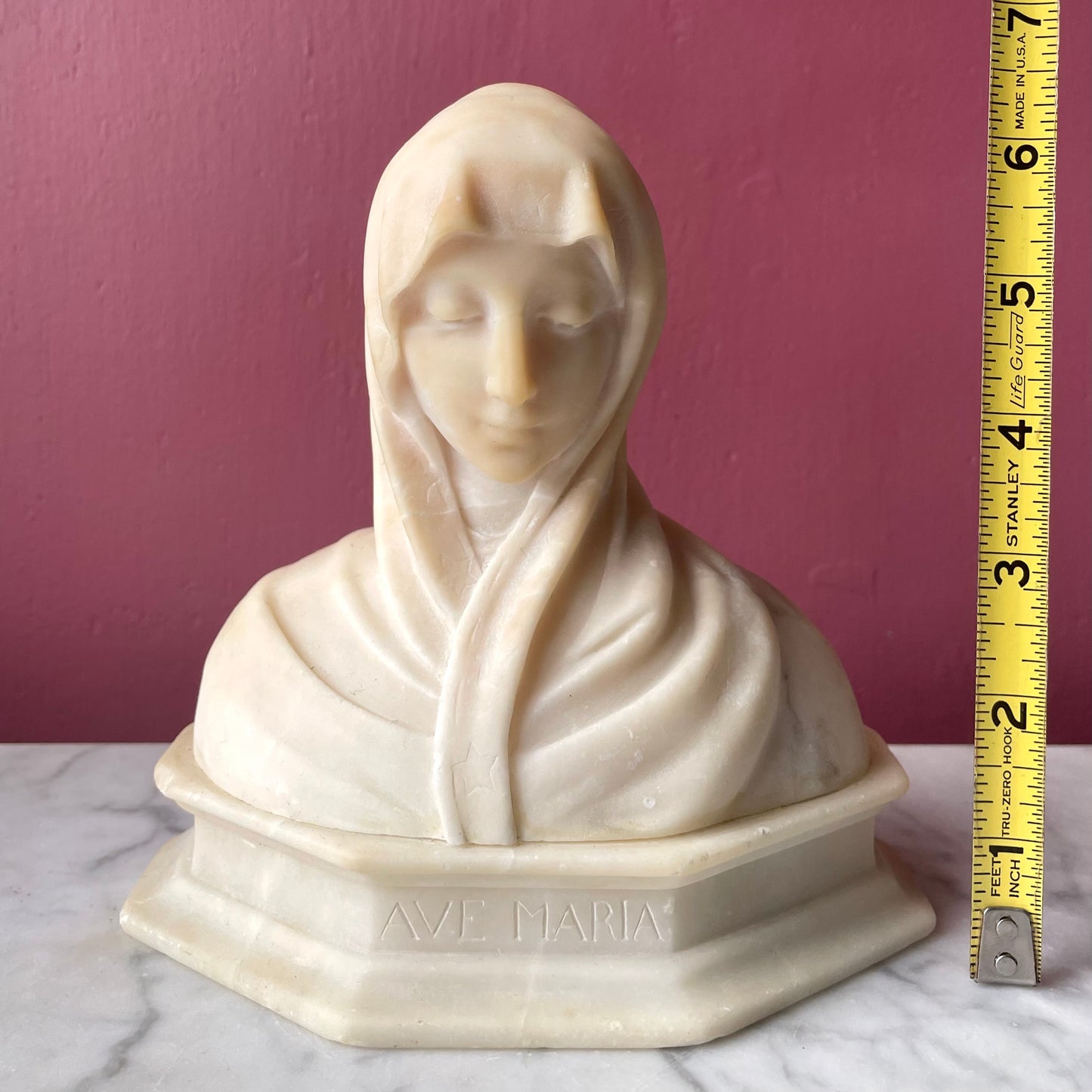 Ave Maria | Antique Alabaster Bust of Mary