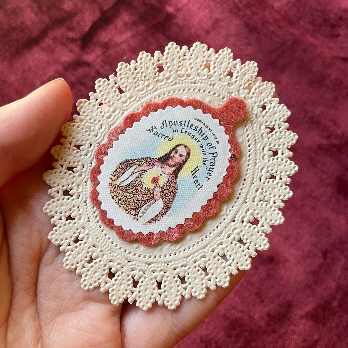 Antique Lace Holy Card