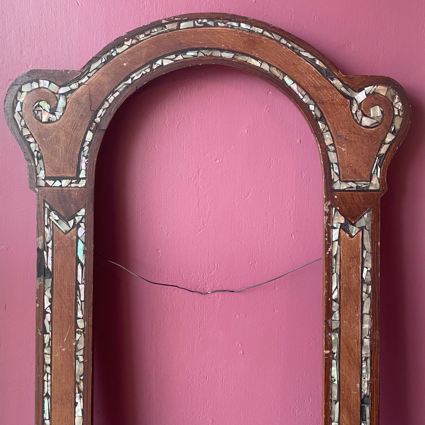 Antique Art Nouveau Pearl Inlaid Frame