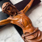 Large Antique Carved Wood Crucifix