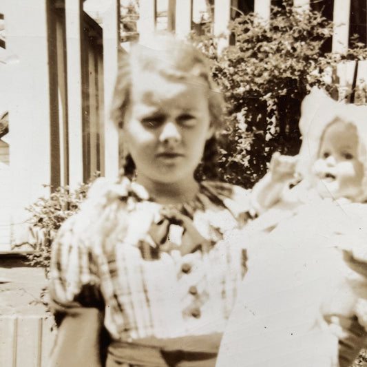 Antique Girl & Doll Snapshot