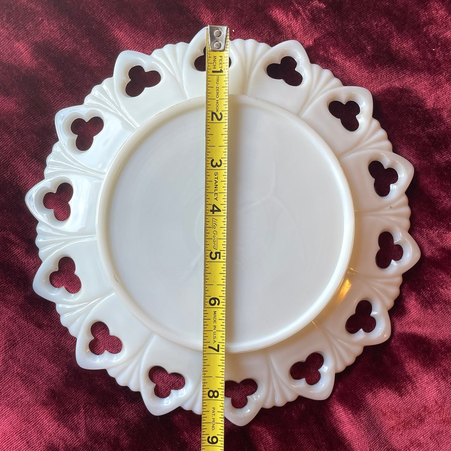 Winter Scene | Victorian Painted Milk Glass Plate