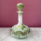 Antique Hand Painted Milk Glass Decanter