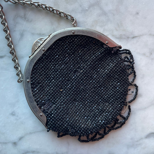 Antique Beaded Coin Purse with Belt Chain