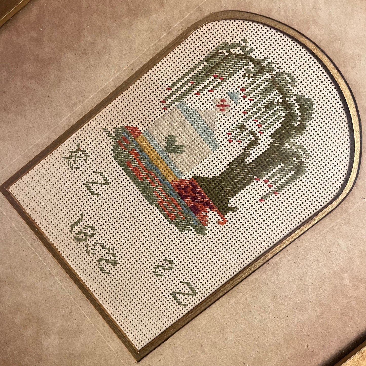 Victorian Punchwork Embroidered Memorial | Weeping Willow