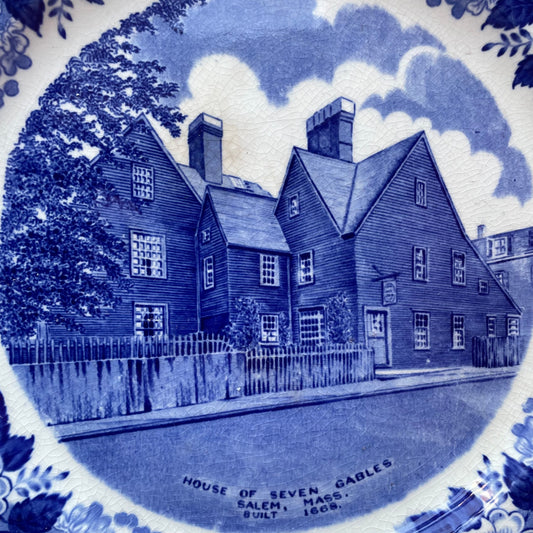 Antique Salem, MA Souvenir Plate | House of Seven Gables