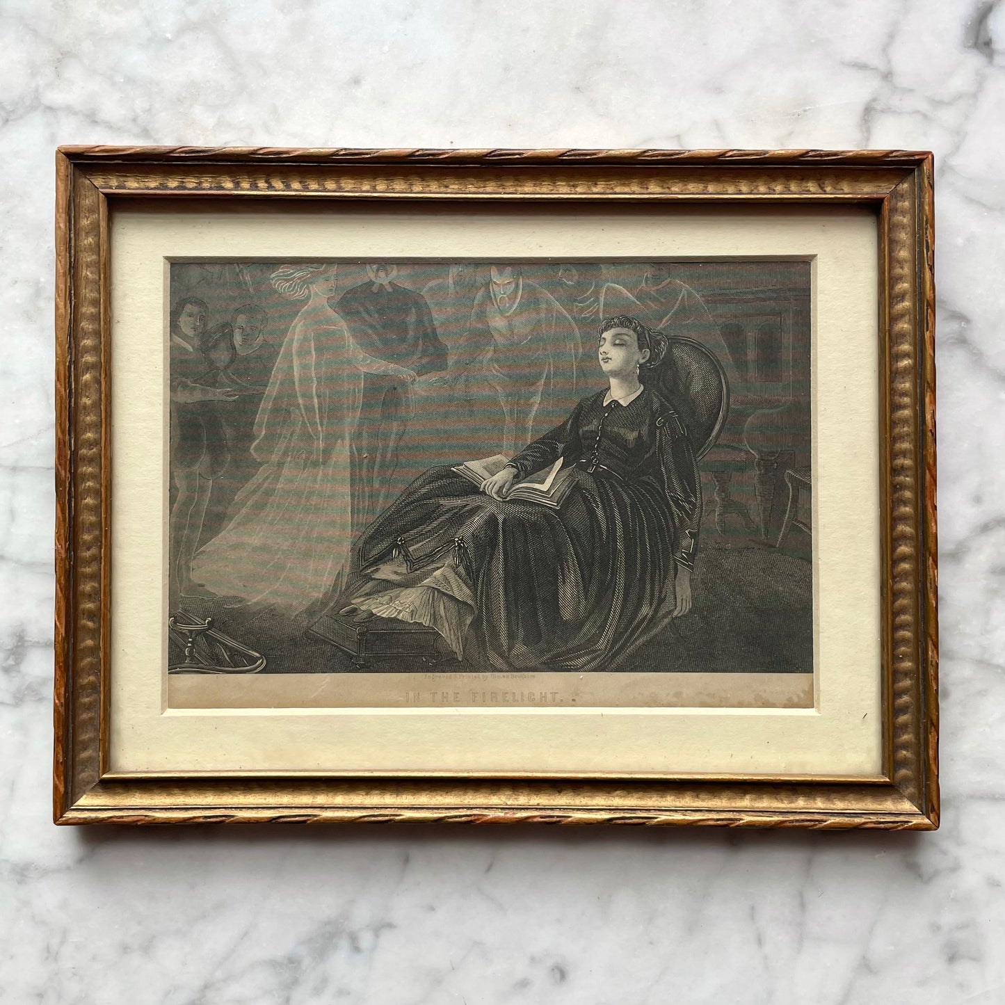 In the Firelight | Victorian Framed Print