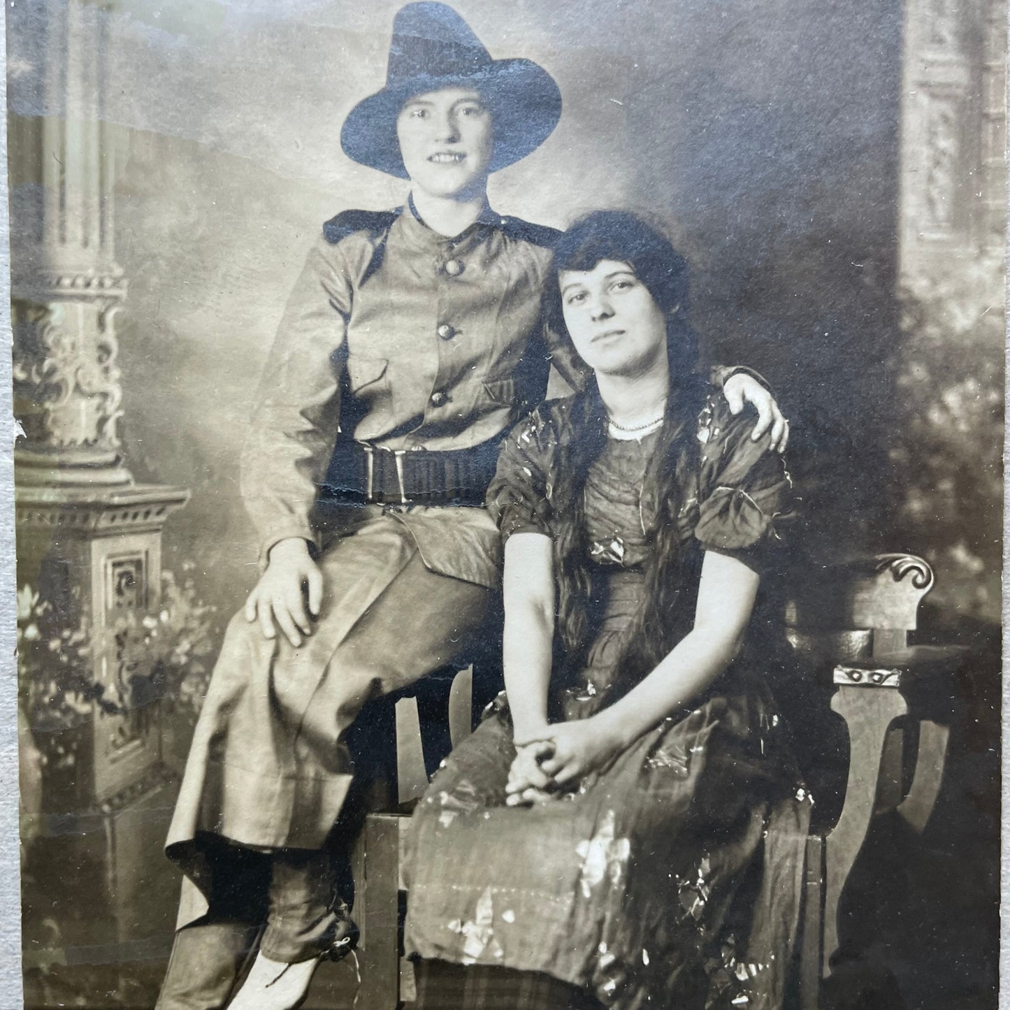 Antique Sapphic Real Photo Postcard