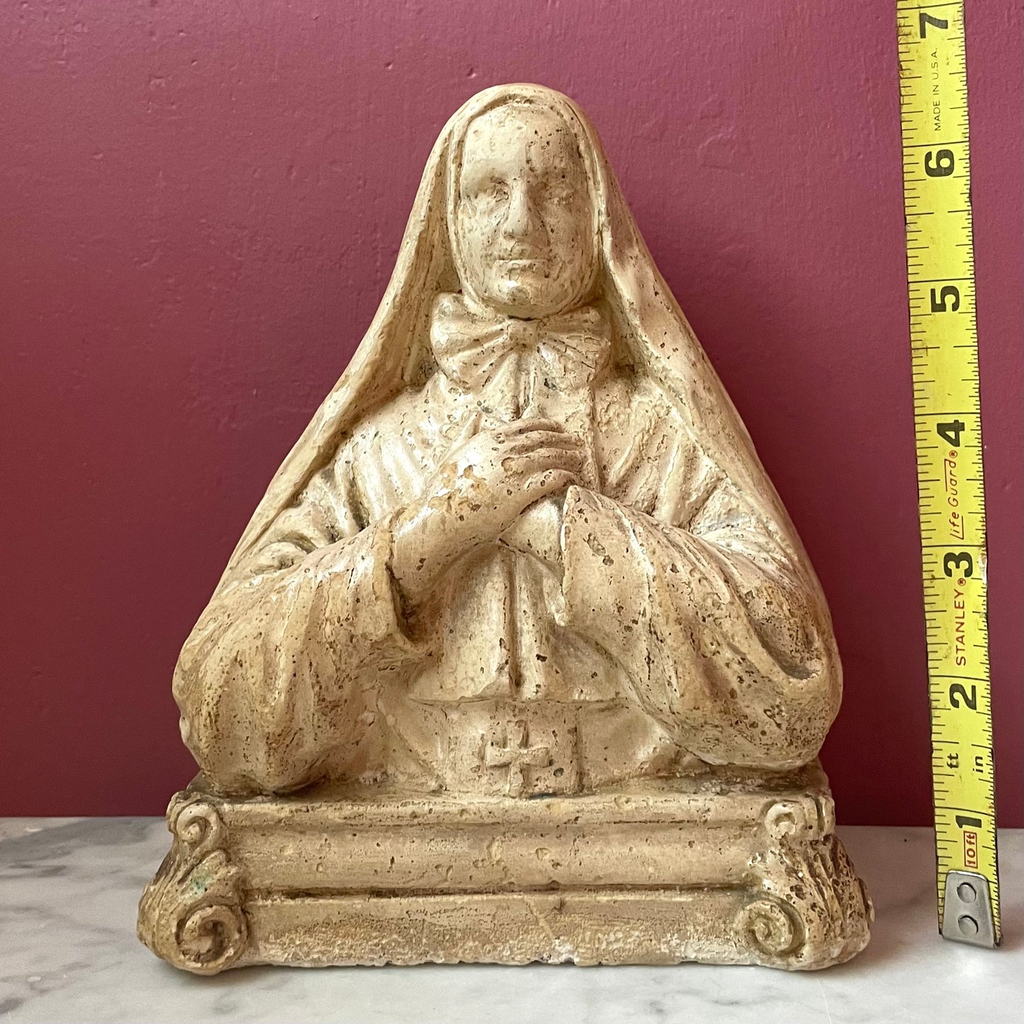 Antique Chalkware Nun