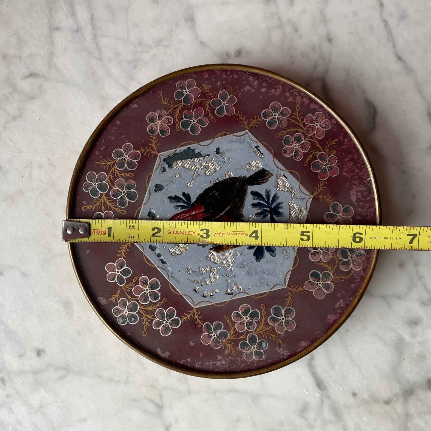 19th Century Glass Cachou Box | 6” Diameter