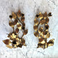 Vintage Gold Toleware Candleholder Wall Sconces