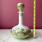 Antique Hand Painted Milk Glass Decanter