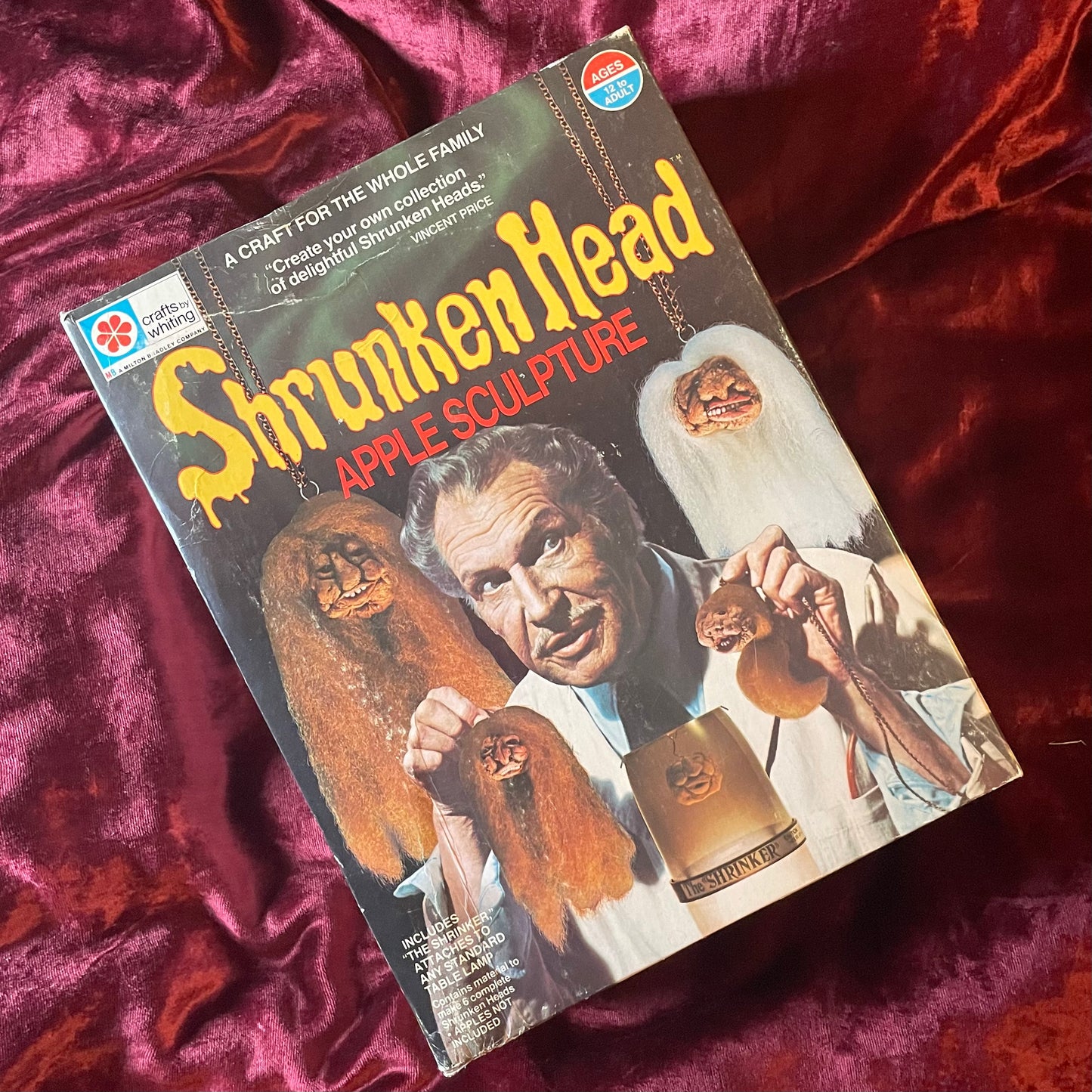 Vincent Price | Shrunken Head Apple Sculpture Kit | Milton Bradley | 1975