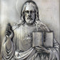 Ego Sum Lux Mundi | Antique Religious Plaque in Wooden Frame