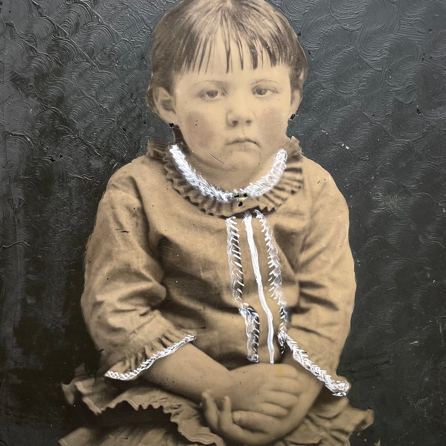 The Saddest Girl | Full Plate Framed Tintype
